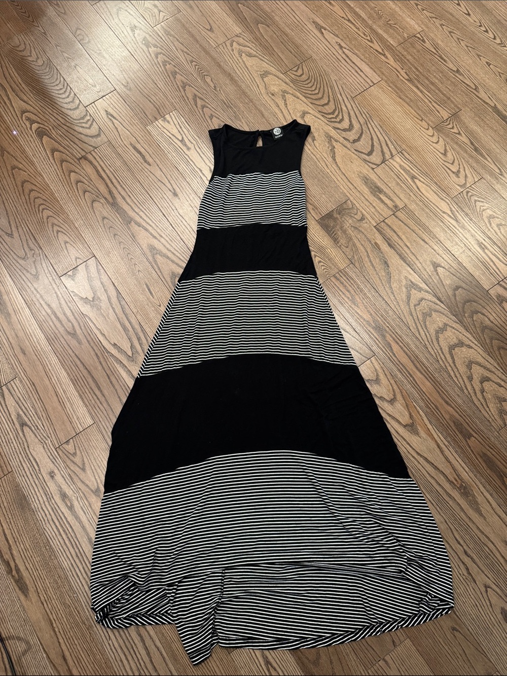 bobeau Black and White Striped Maxi Dress